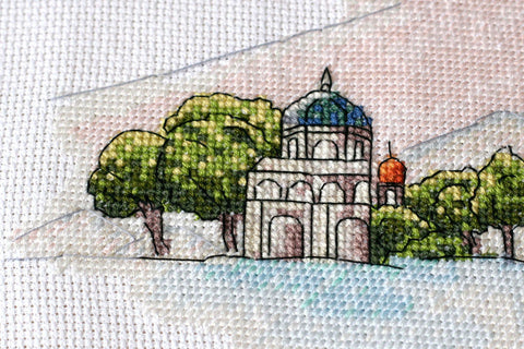 Siuvinėjimo kryželiu rinkinys „Spalvoti kupolai“ 38x18 cm, schema AAH-110