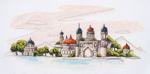 Siuvinėjimo kryželiu rinkinys „Spalvoti kupolai“ 38x18 cm, schema AAH-110