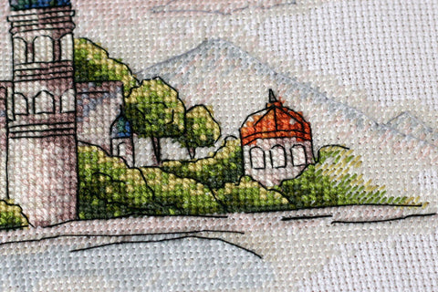 Siuvinėjimo kryželiu rinkinys „Spalvoti kupolai“ 38x18 cm, schema AAH-110