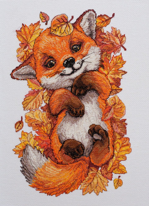 Kryželiu siuvinėjimo rinkinys „Pirmasis ruduo“ 24×36 cm, schema AAH-112