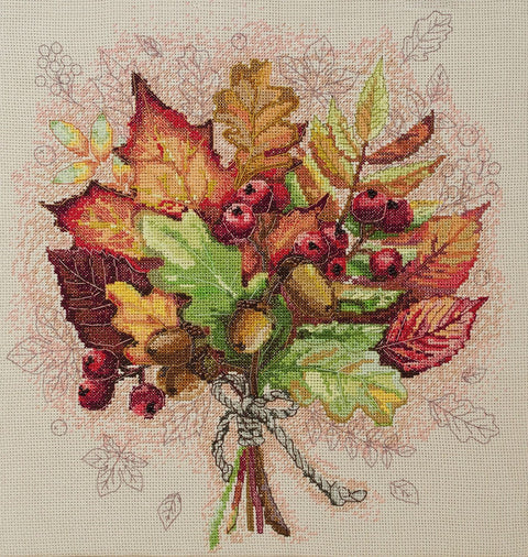 Siuvinėjimo kryželiu komplektas „Rudens akimirka“ 31 x 32,5 cm, AAH-185 rankdarbių rinkinys