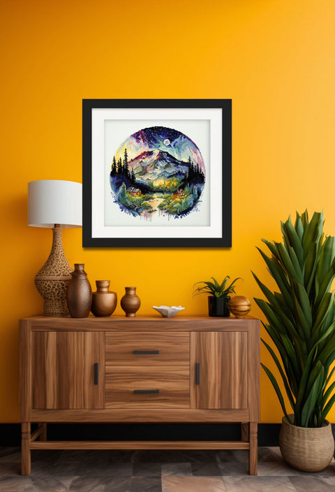 Abris Art kryželiu siuvinėjimo rinkinys „On Top of the World“ dekoratyviniam paveikslui 23x23 cm