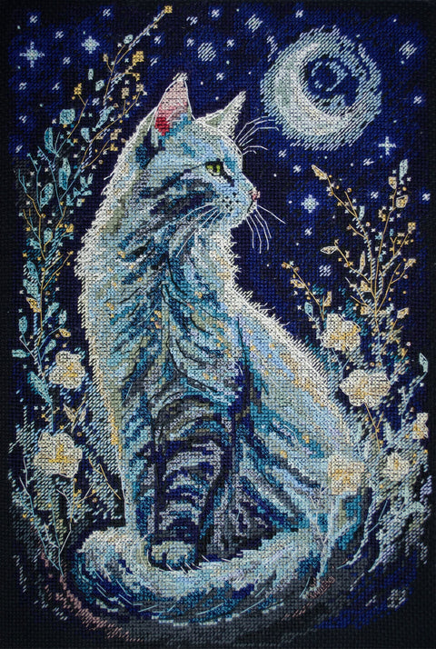 Siuvinėjimo kryželiu rinkinys „Nakties svečias“ paveikslui 22x32 cm