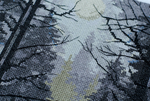 Didelis kryželiu siuvinėjimo paveikslo rinkinys „Miško sargas“, 24×42 cm, Abris Art