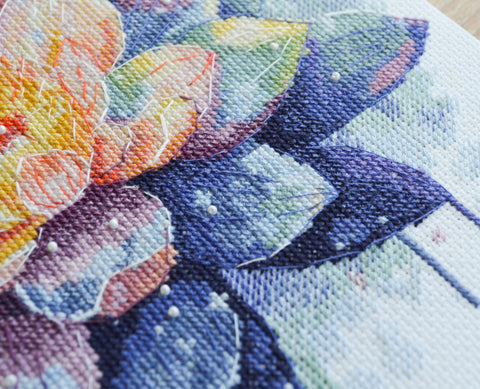 Siuvinėjimo kryželiu rinkinys „Švytintis lotosas“ Deco Scenes, 24x24 cm dekoratyvinei puošybai