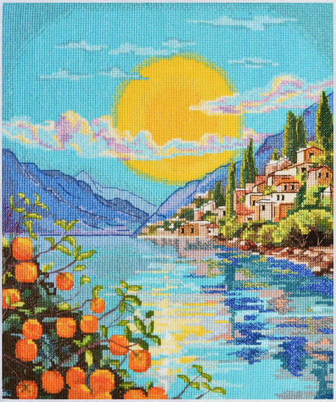Siuvinėjimo kryželiu komplektas „Sicilijos saulė“, 25x30 cm, kodas AAH-215