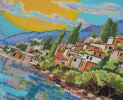 Siuvinėjimo kryželiu komplektas „Sicilijos saulė“, 25x30 cm, kodas AAH-215