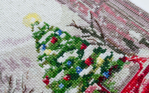 Siuvinėjimo kryželiu komplektas „Žiemos šventė“ 25x20 cm, schema AAH-226