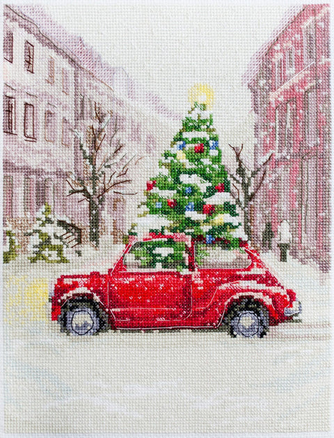 Siuvinėjimo kryželiu komplektas „Žiemos šventė“ 25x20 cm, schema AAH-226