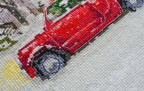 Siuvinėjimo kryželiu komplektas „Žiemos šventė“ 25x20 cm, schema AAH-226