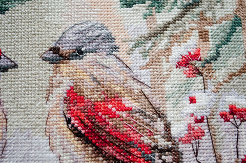 Žiemos šnekės – siuvinėjimo kryželiu komplektas 25x25 cm „Deco Scenes“ scenai