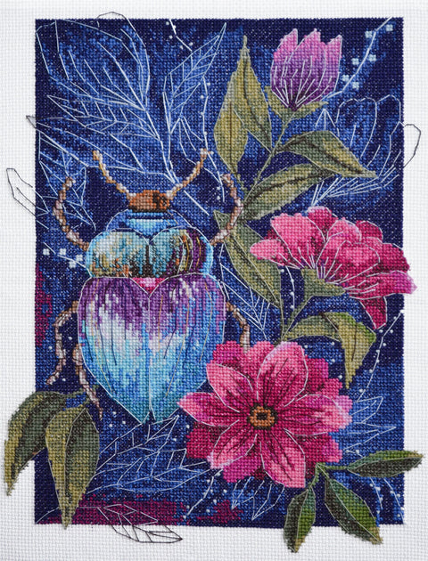 Siuvinėjimo kryželiu komplektas „Rūkuotas vakaras“, 22x30 cm scenos paveikslas