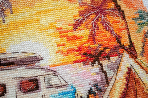 Siuvinėjimo kryželiu rinkinys „Paplūdimio nuotykiai“ AAH-241, 22x20 cm