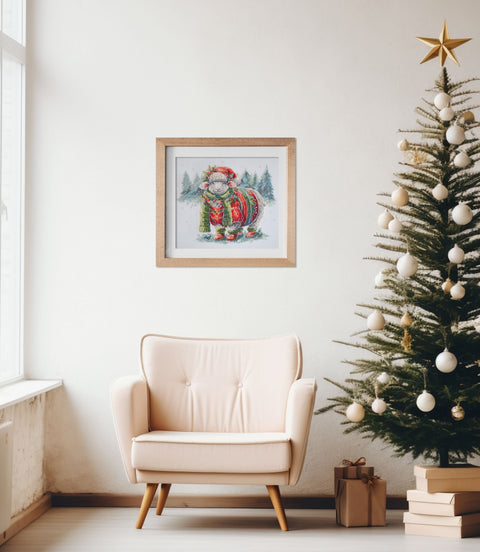 Siuvinėjimo kryželiu komplektas „Žiemos glėbys“ 24×20 cm AAH-245