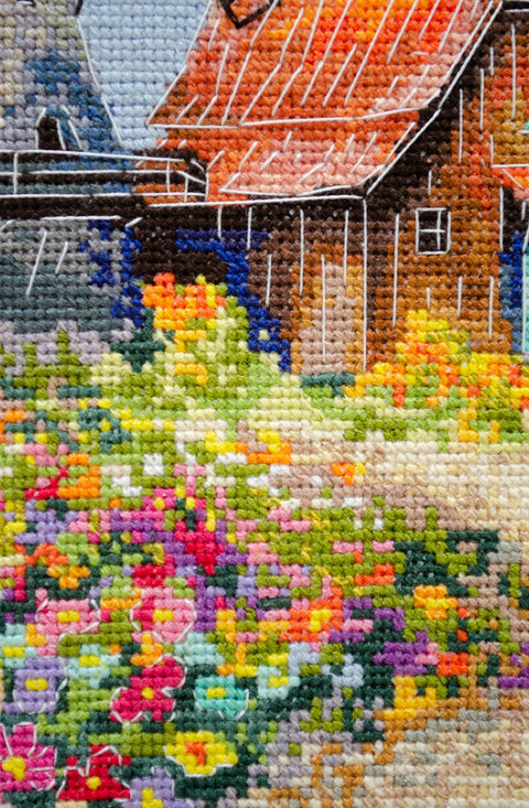 Siuvinėjimo kryželiu rinkinys „Rudens vėjo melodija“, 23×21 cm dekoratyvus paveikslas