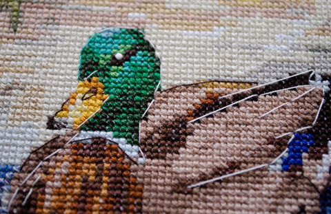 Siuvinėjimo kryželiu rinkinys „Vakaro maudynės“ paveikslui 25x23 cm, schema AAH-259