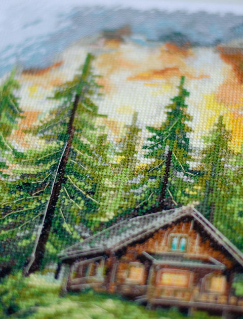 Kryželiu siuvinėjimo rinkinys „Tyla miške“ 20×35 cm, AAH-286 dekoratyvus paveikslas