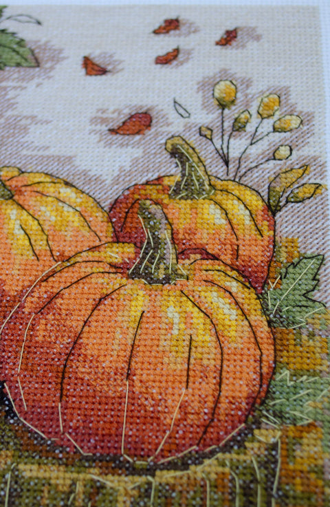 Siuvinėjimo kryželiu komplektas „Rudens sodas“, 16×24 cm, AAH-289 rankdarbių rinkinys