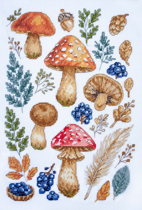 Kryželiu siuvinėjimo rinkinys „Miško kolekcija“ 19x29 cm, modelis AAH-290