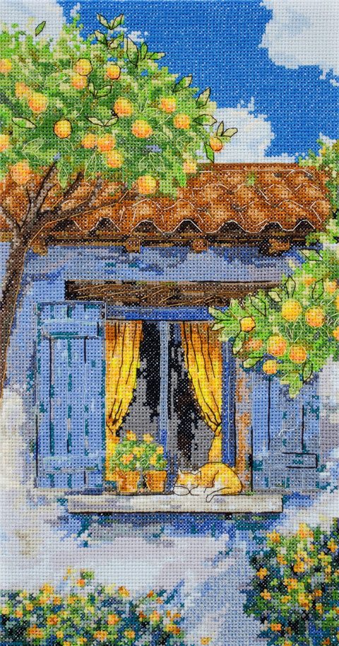 Kryželiu siuvinėjimo komplektas „Viduržemio svaja“ 18×34 cm, AAH-291