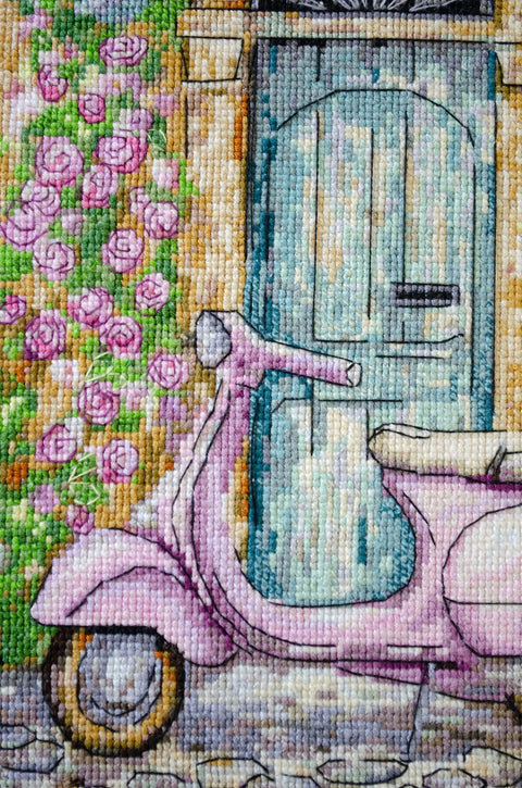 Siuvinėjimo kryželiu rinkinys „La Dolce Vita“ paveikslui 16x25 cm, AAH-294