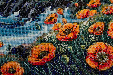 Siuvinėjimo kryželiu rinkinys „Tylios spalvos“ 23×26 cm (AAH-295)