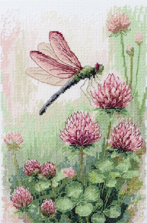 Kryželiu siuvinėjimo rinkinys „Saldus dobilas“ gėlėms, 18×26 cm, ant Zweigart Aida 14 ct drobės