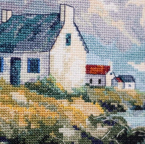 Jūros peizažo kryželių siuvinėjimo rinkinys „Kai jūra sapnuoja“ 23x40 cm AAH-318