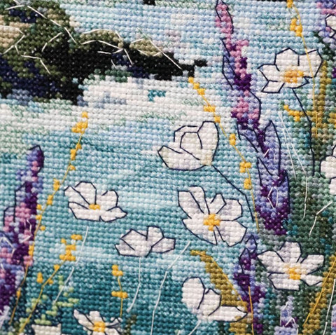Jūros peizažo kryželių siuvinėjimo rinkinys „Kai jūra sapnuoja“ 23x40 cm AAH-318