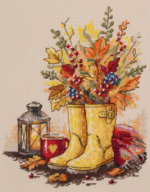 Siuvinėjimo kryželiu rinkinys „Kai krenta lietus“ 21 x 25 cm