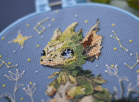 Siuvinėjimo kryželiu rinkinys su lankeliu „The Star Lighter“, 15x15 cm rankdarbių paveikslas