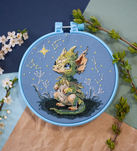 Siuvinėjimo kryželiu rinkinys su lankeliu „The Star Lighter“, 15x15 cm rankdarbių paveikslas