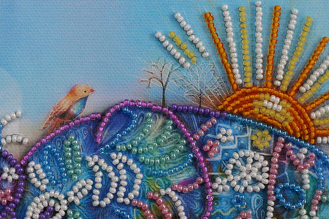 Neoninis dramblys – mini karoliukų siuvinėjimo komplektas, 15x15 cm
