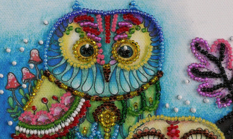 Mini siuvinėjimo karoliukais rinkinys „Naktinė pora“ 15×15 cm
