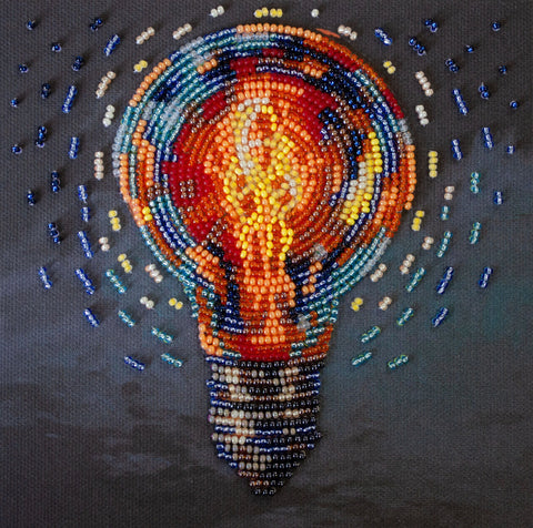 Mini karoliukų siuvinėjimo komplektas „Bring the Light“, 15x15 cm, kodas AAM-260