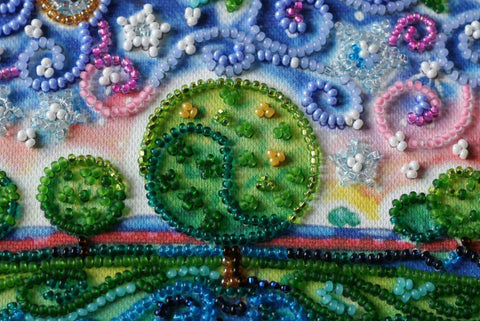 Vidutinio dydžio biserio siuvinėjimo rinkinys „Kartu amžinai“, 20x20 cm rankdarbių paveikslui