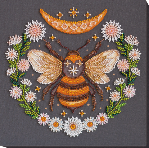 Siuvinėjimo rinkinys su karoliukais „Medus sapnas“, 20x20 cm paveikslui