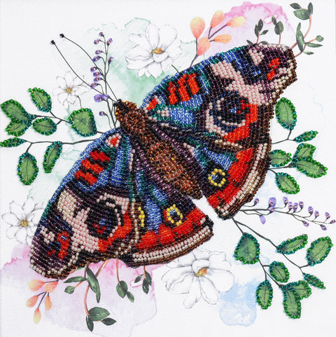 Karoliukų siuvinėjimo komplektas „Spalvų harmonija“, 20x20 cm dekoratyvinis paveikslas