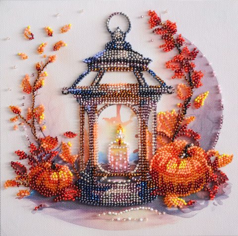 Biserio siuvinėjimo komplektas „Rudens šviesa“, 20×20 cm dekoratyvinis paveikslas