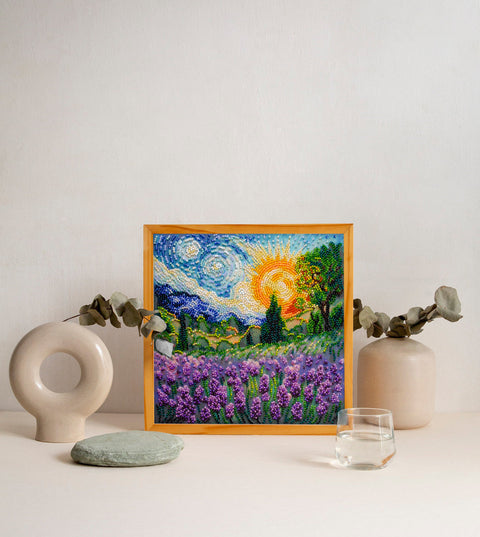 Karoliukų siuvinėjimo komplektas „Vasariniai prisiminimai“ 20x20 cm