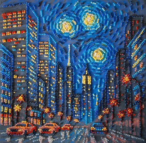 Vidutinio dydžio „Gyvenimo ritmas“ karoliukų siuvinėjimo komplektas 20x20 cm