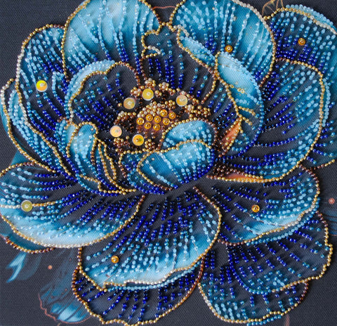 Karoliukų siuvinėjimo komplektas „Royal Bloom“ paveikslui 20x20 cm
