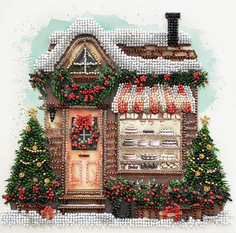Siuvinėjimo rinkinys karoliukais „Laikas švęsti“ paveikslui 20x20 cm