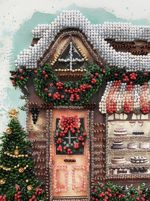 Siuvinėjimo rinkinys karoliukais „Laikas švęsti“ paveikslui 20x20 cm