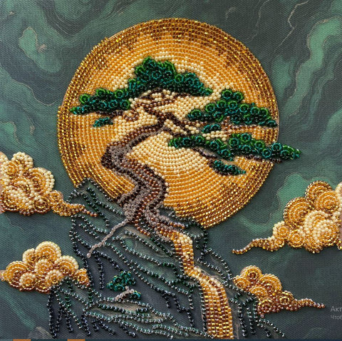 Karoliukų siuvinėjimo komplektas „Išminties medis“, 20x20 cm paveikslas