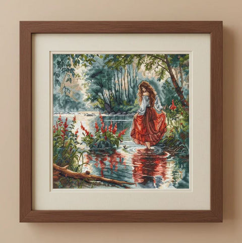 Kryželiu siuvinėjimo rinkinys „Miško paslaptis“ 32x32 cm ant Aida 16 ct drobės AVA-P041