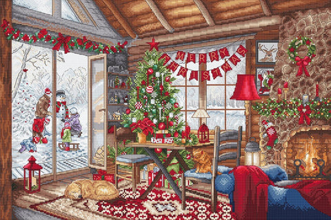 Siuvinėjimo rinkinys "Christmas Cabin" 43x29cm SLETIL8105 - 🧶kaSiulai.lt