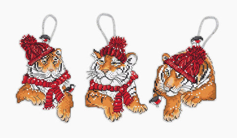 Siuvinėjimo rinkinys Christmas Tigers Toys kit of 3 pieces SLETIL8017 - 🧶kaSiulai.lt