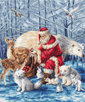 Siuvinėjimo rinkinys Counted "Santa and Friends" 38x38cm SLETIL8082 - 🧶kaSiulai.lt