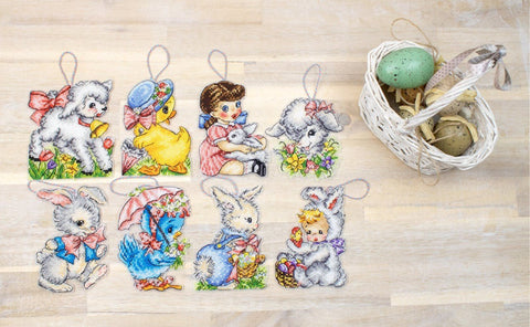 Siuvinėjimo rinkinys Easter Ornaments Kit of 8 pieces SLETIL8032 - 🧶kaSiulai.lt